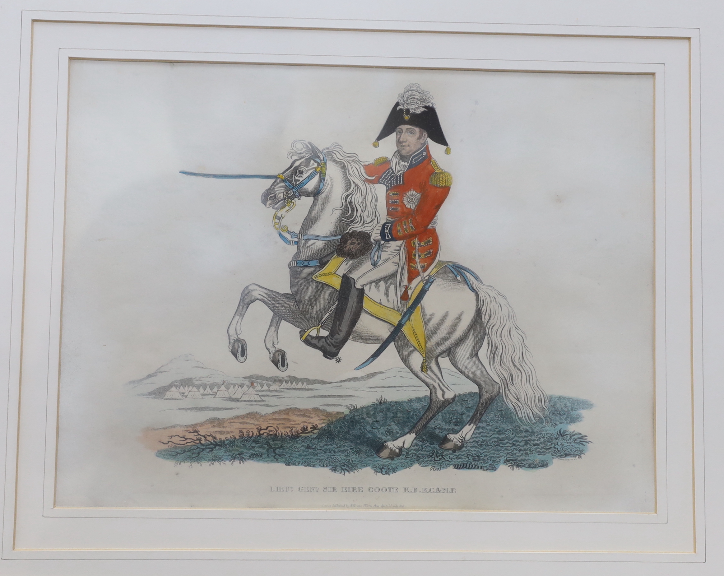A set of seven early 19th century colour engravings, published Richard Evans, including The Prince of Orange and The Prince of Saxe-Coburg, 23 x 30cm